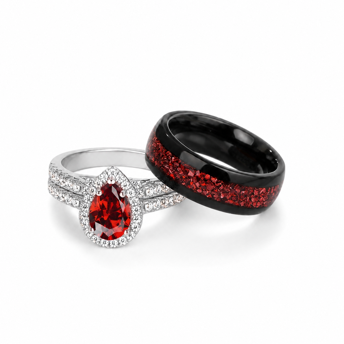 The Garnith - Natural Garnet Couple Rings
