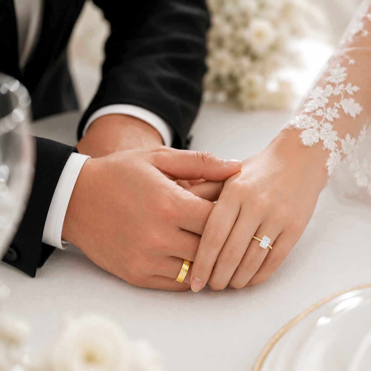 The Aureon - 18k Gold Plated Couple Rings