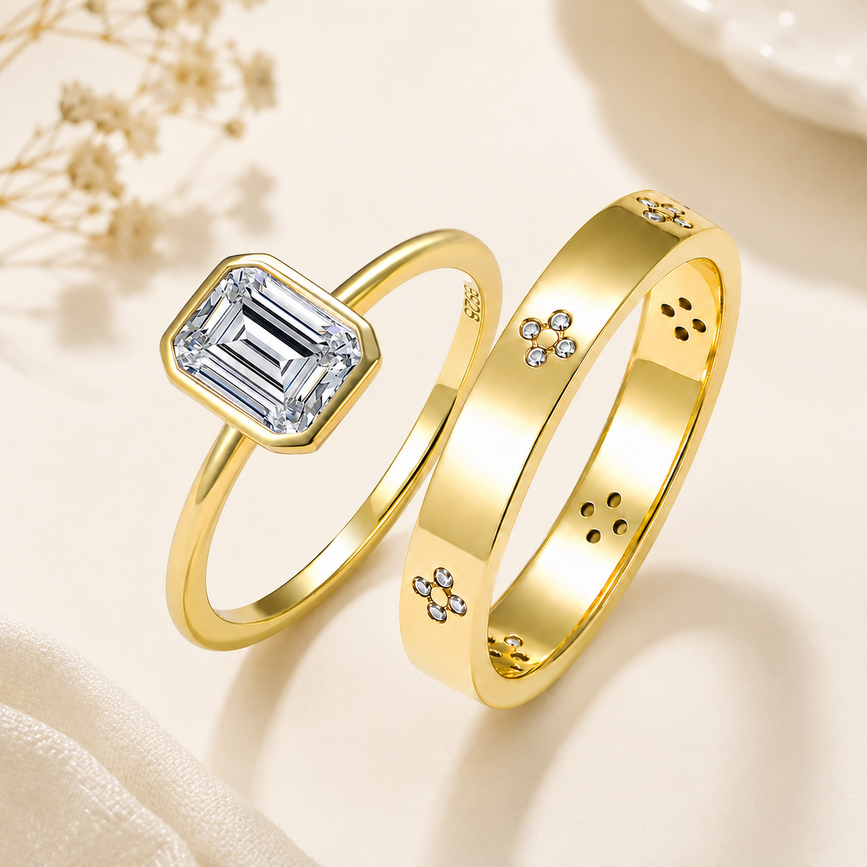 The Aloura - 18k Gold Plated Couple Rings