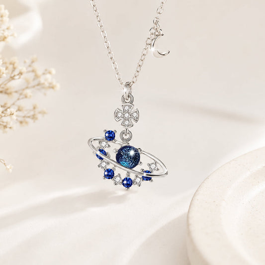 Blue Planet Galaxy Necklace