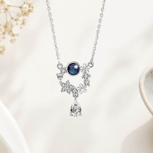 Simulated Diamonds Galaxy Charm Necklace