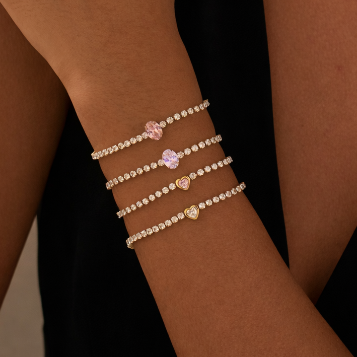Simulated Diamonds Charm Bracelets