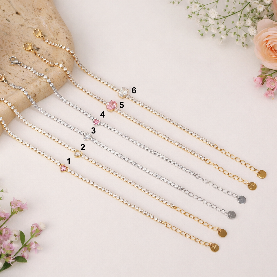 Simulated Diamonds Charm Bracelets