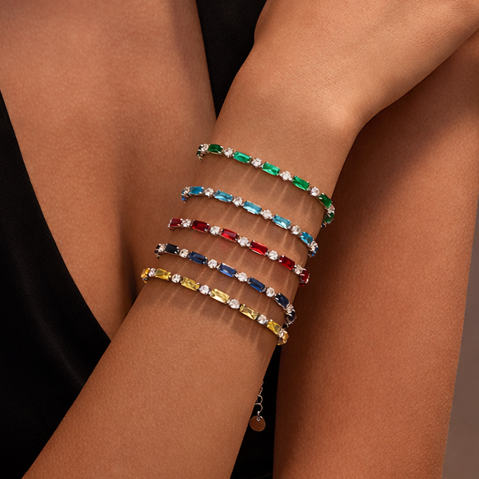 Simulated Diamonds Tennis Bracelet