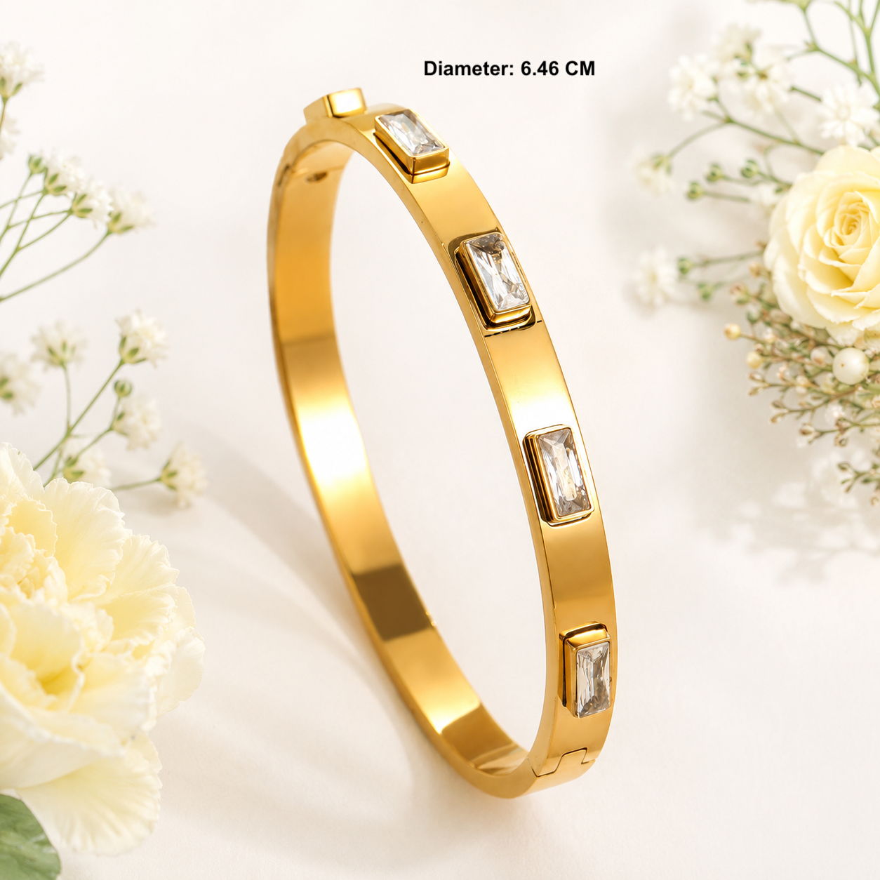 18k Gold Plated Emerald Stackable Bracelets