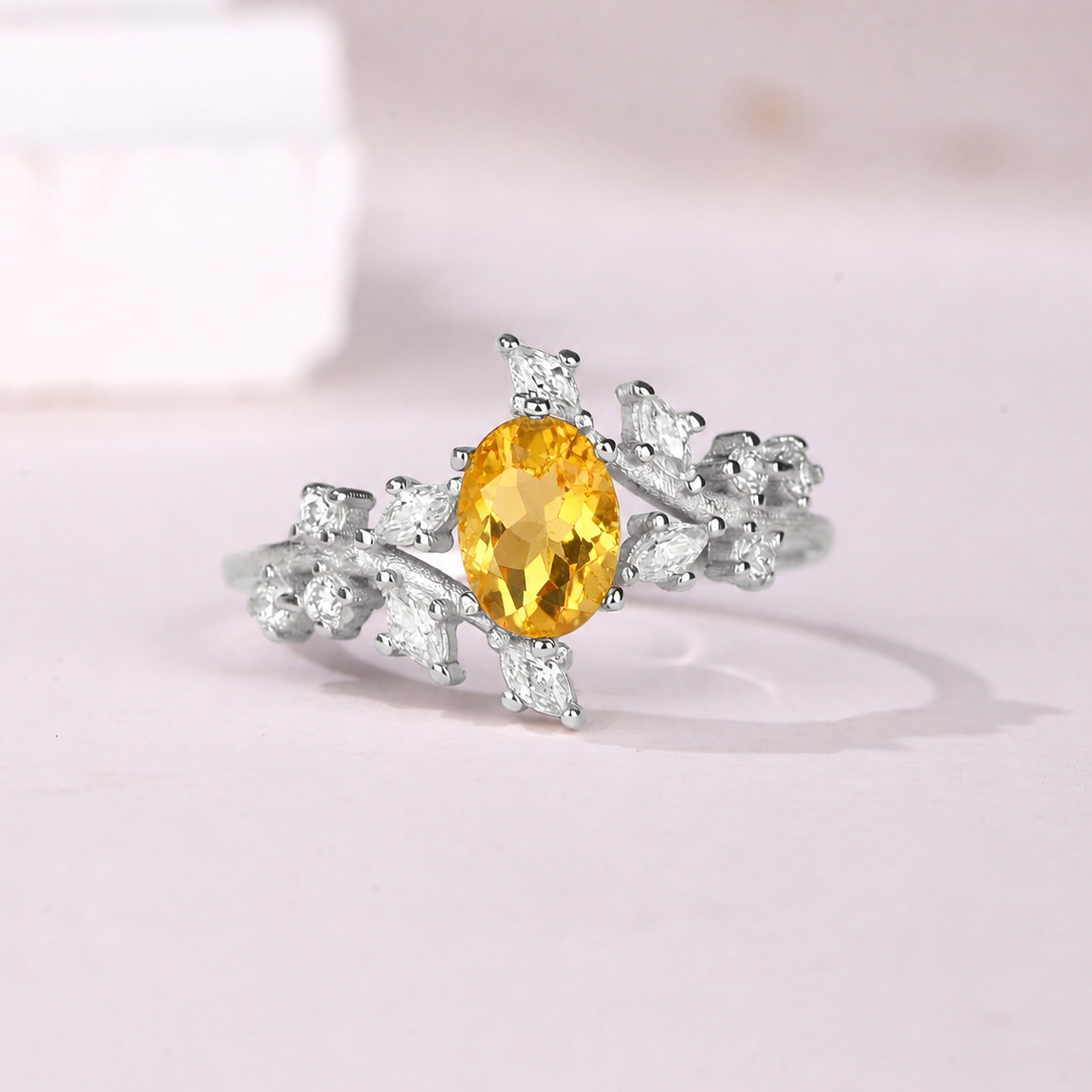 The Sunbliss - Natural Citrine Couple Ring Set
