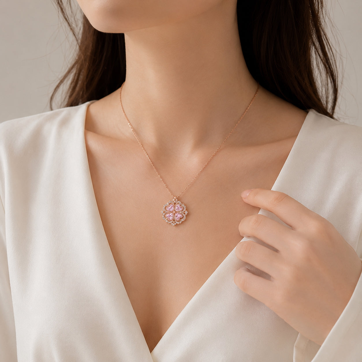 Four Leaf Charm Necklace for Women