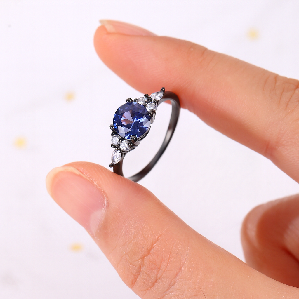 The Ceyora - Blue Corundum Promise Ring