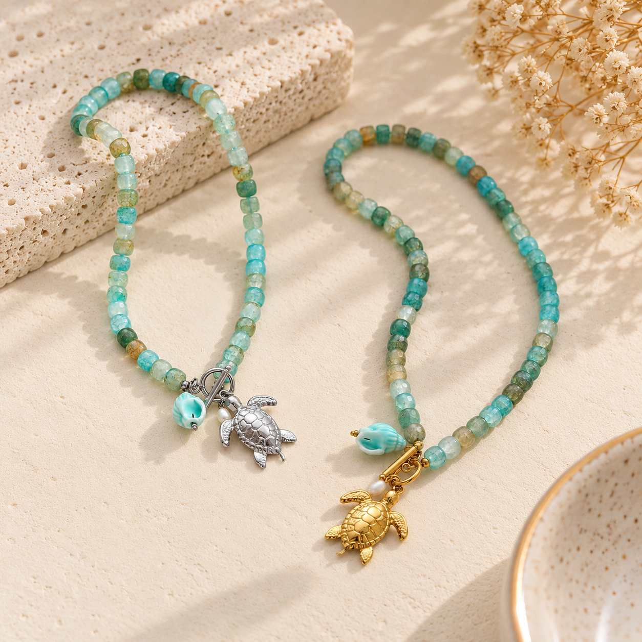 The Coralia - Turtle Pendant Necklace