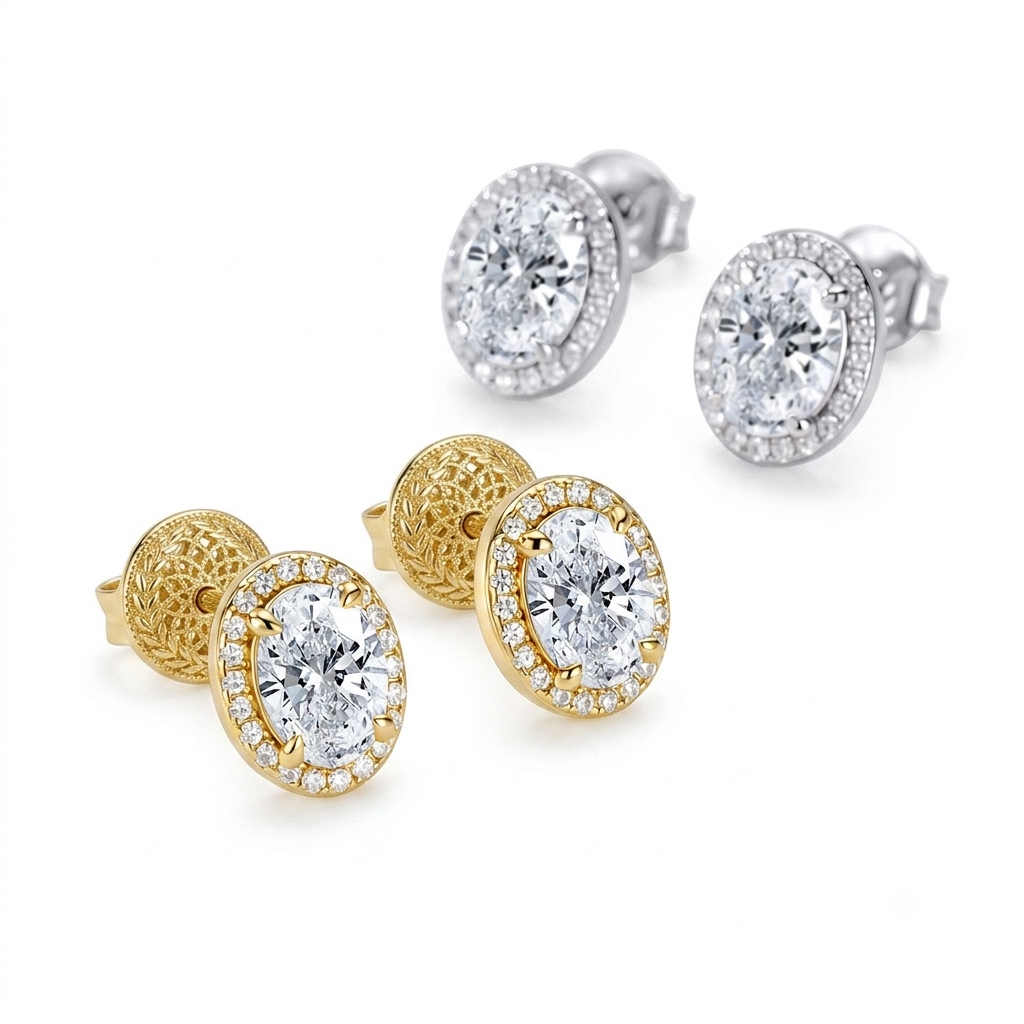 The Éclat - Halo Stud Earrings