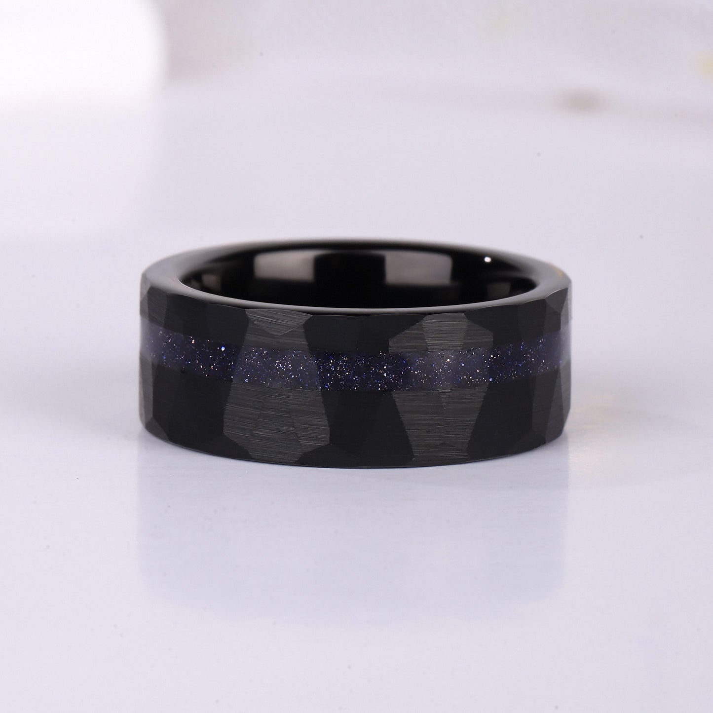 Blue Sandstone Tungsten Men Ring