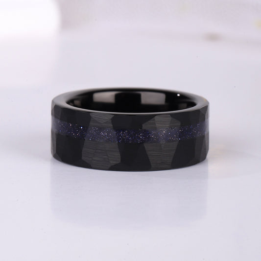 Blue Sandstone Tungsten Men Ring