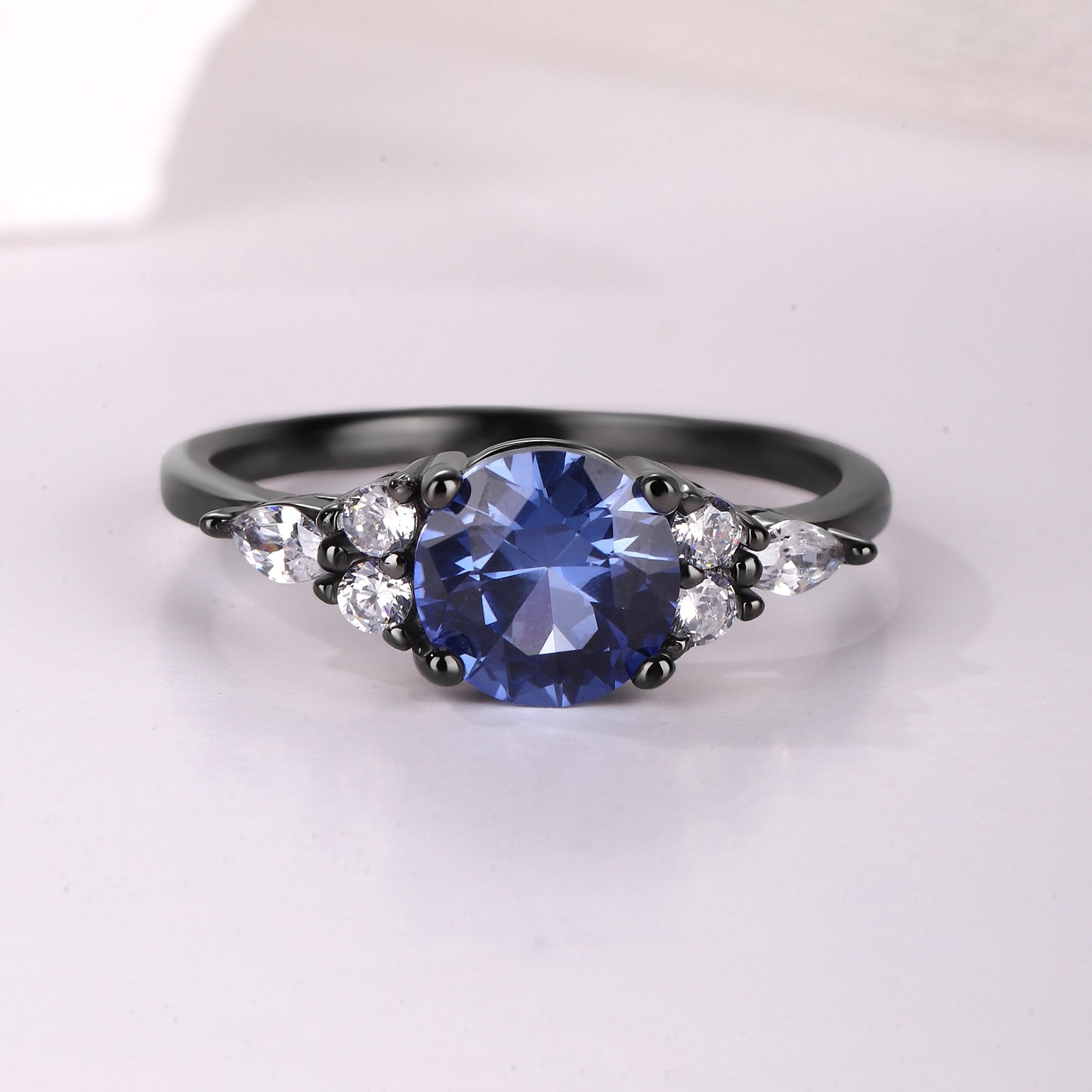 The Ceyora - Blue Corundum Promise Ring