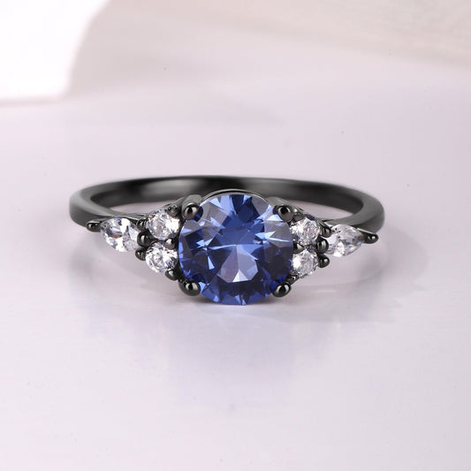 The Ceyora - Blue Corundum Promise Ring