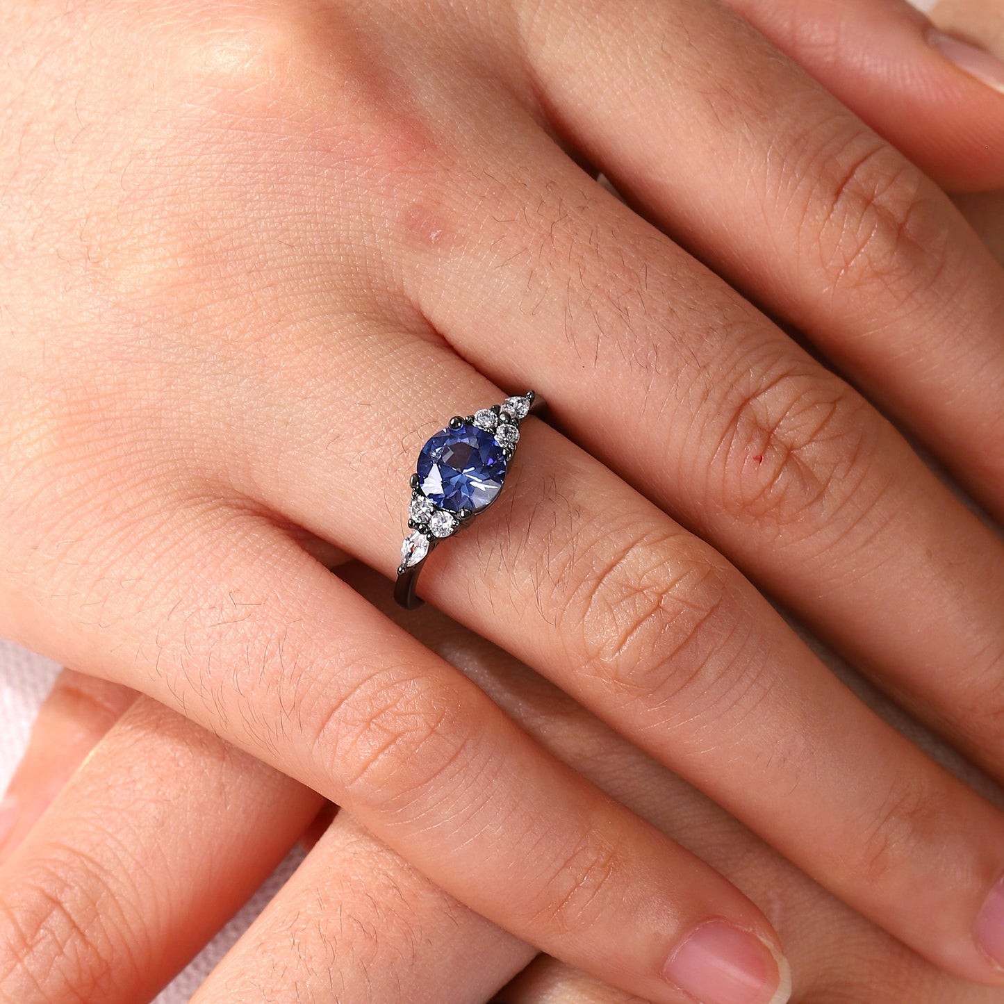 The Ceyora - Blue Corundum Promise Ring