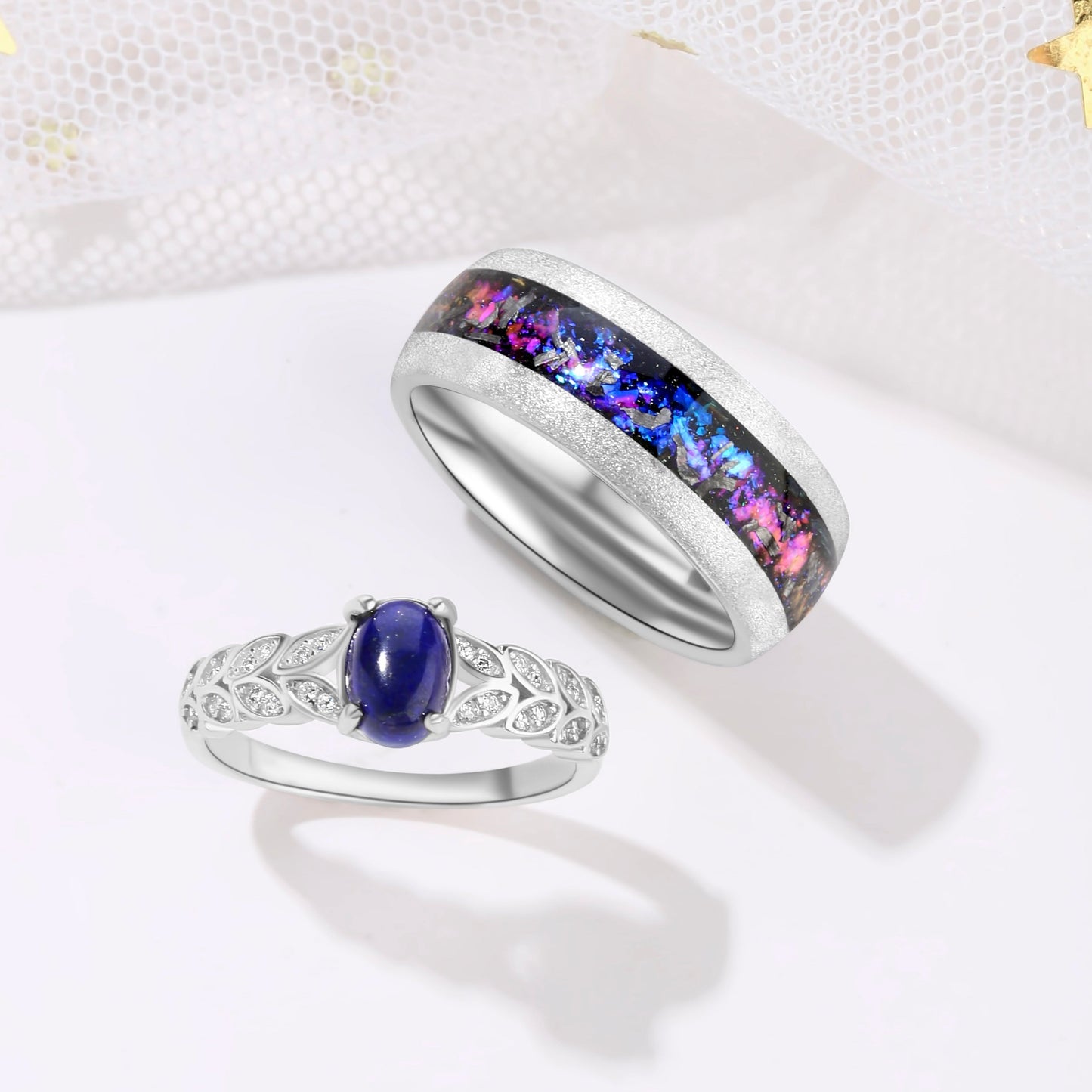 Lapis Lazuli 925 Silver Women Wedding Ring