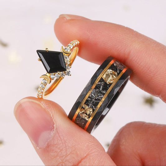 The Onyxra - Black Onyx Couple Rings