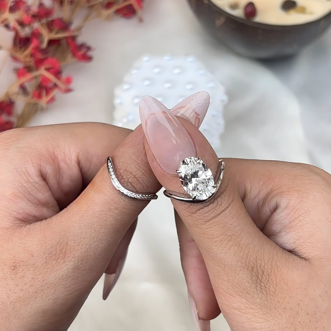 The Solira - Oval Cut Women Ring Set with 18k Gold Plated