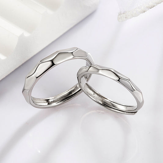 Diamond Cut S925 Silver Couple Bands