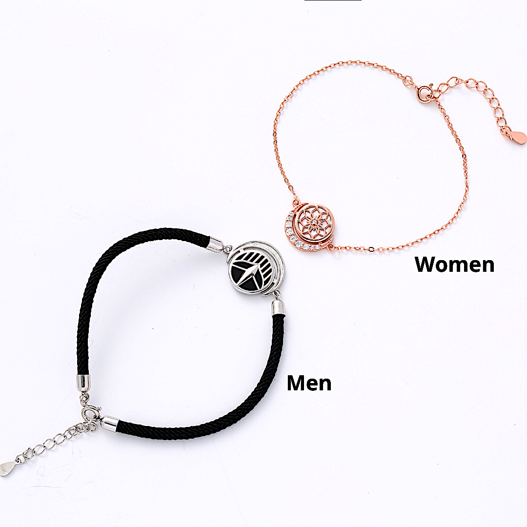 King Queen 925 Silver Couple Bracelets