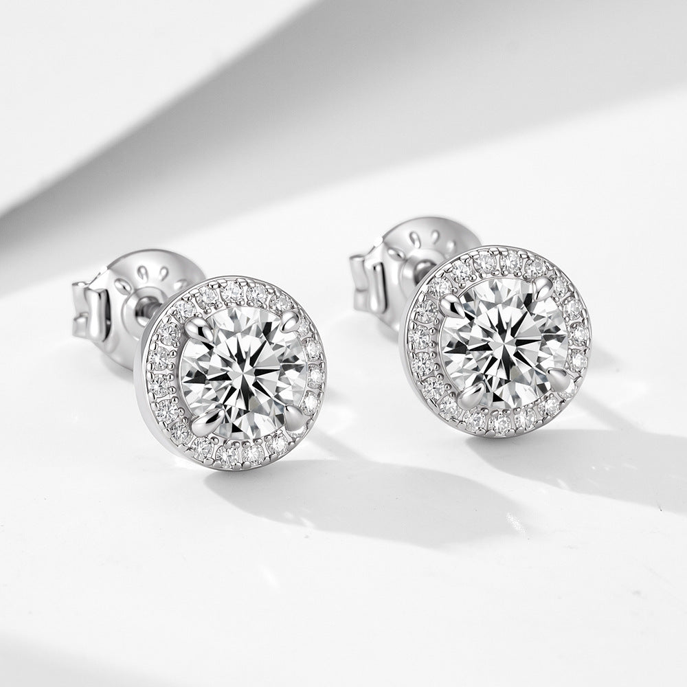The Solene - Round Halo Stud Earrings