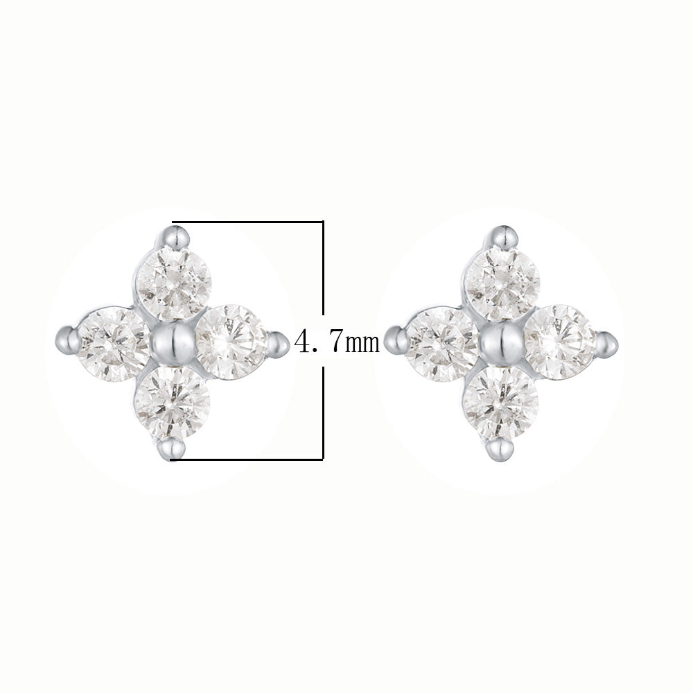 The Petalia - Four Leaf Clover Studs - 18k Gold