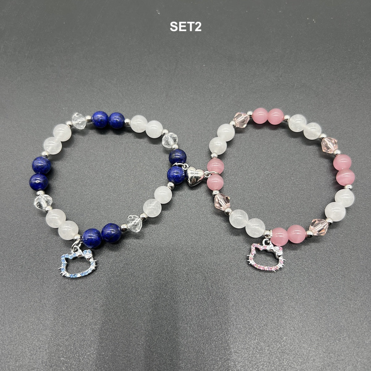 Cute Cat! Beaded Bracelet Set