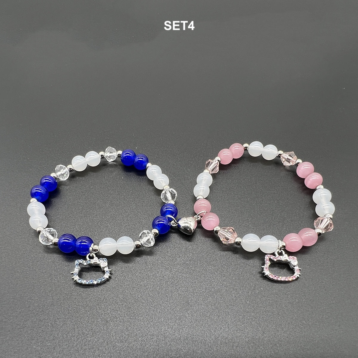 Cute Cat! Beaded Bracelet Set