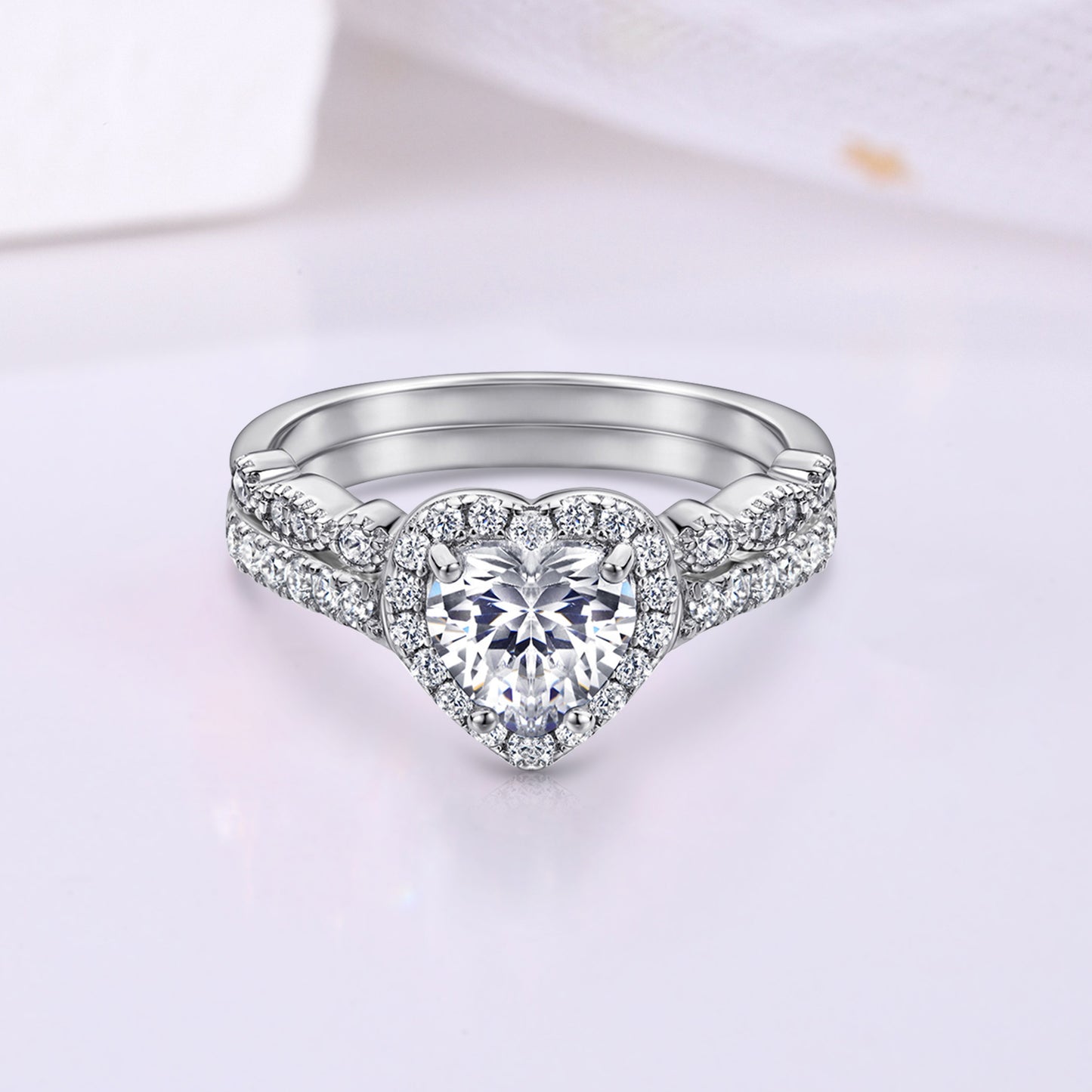 The Heartly - 1 Ct. Heart Shape HCD 925 Silver Women Ring