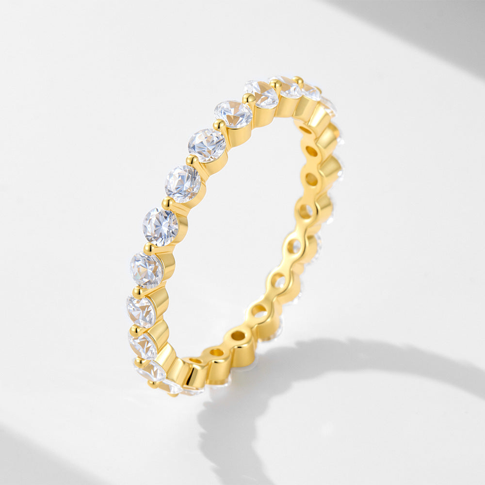 The Aster - Women Eternity Band - 18k Gold