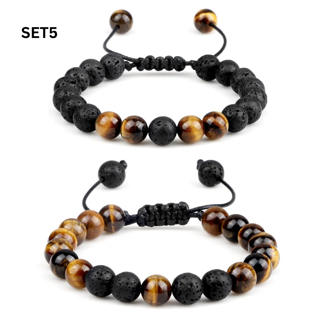 Natural Stones Beaded Bracelet Set