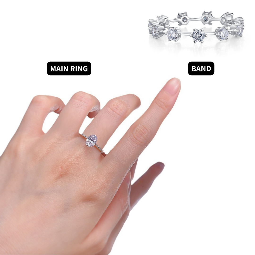 The Harmonee - Diamond & Tungsten Couple Ring Set