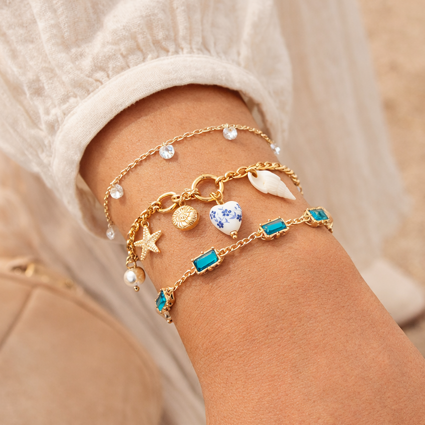 Ocean Charm Bracelet Stack