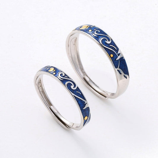 Van Gogh 925 Silver Couple Rings