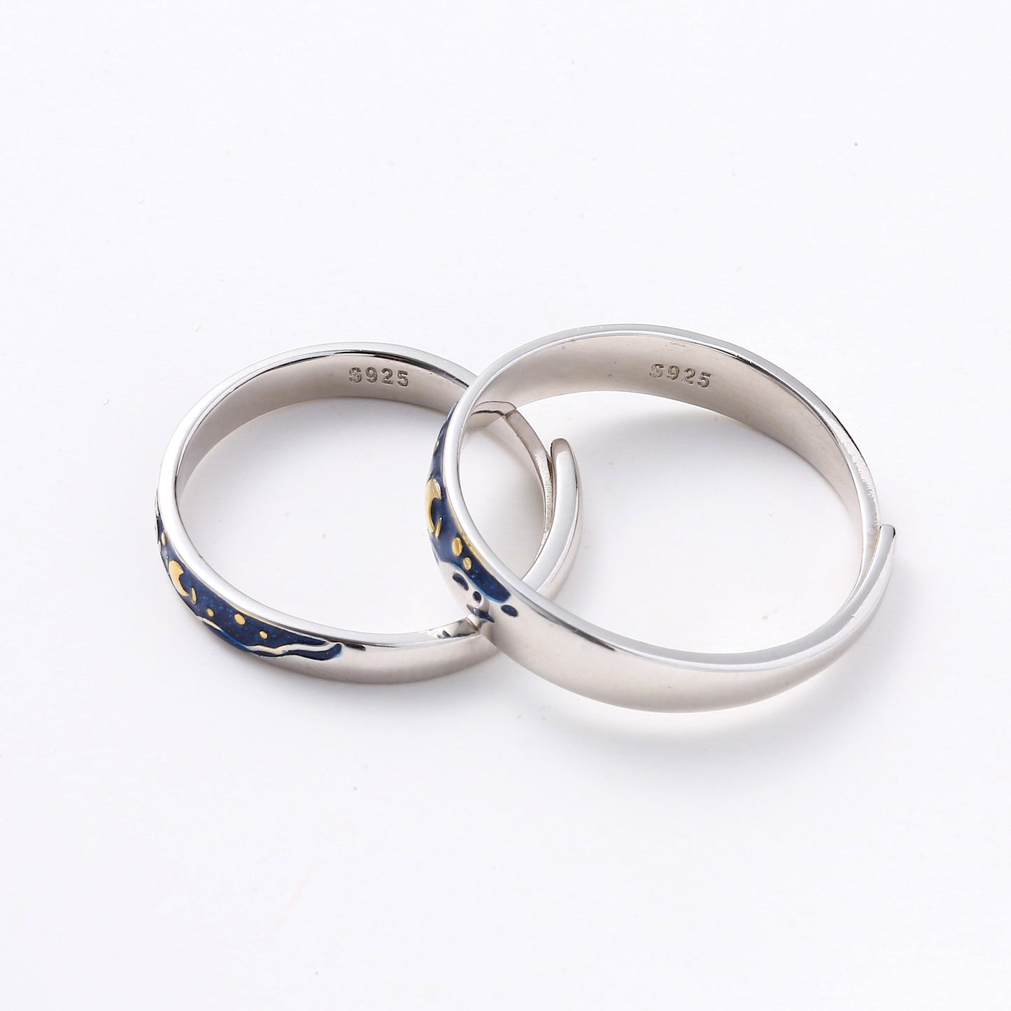 Van Gogh 925 Silver Couple Rings