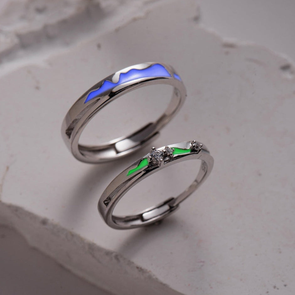 Luminous Matching Rings | Glow in the Dark Rings for Couples | Duostones