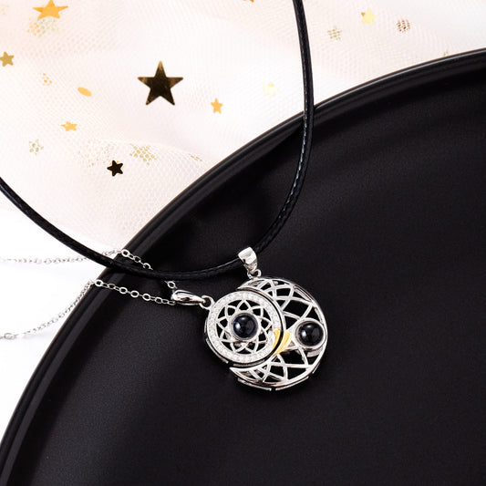 925 Silver Sun Moon Couple Necklaces