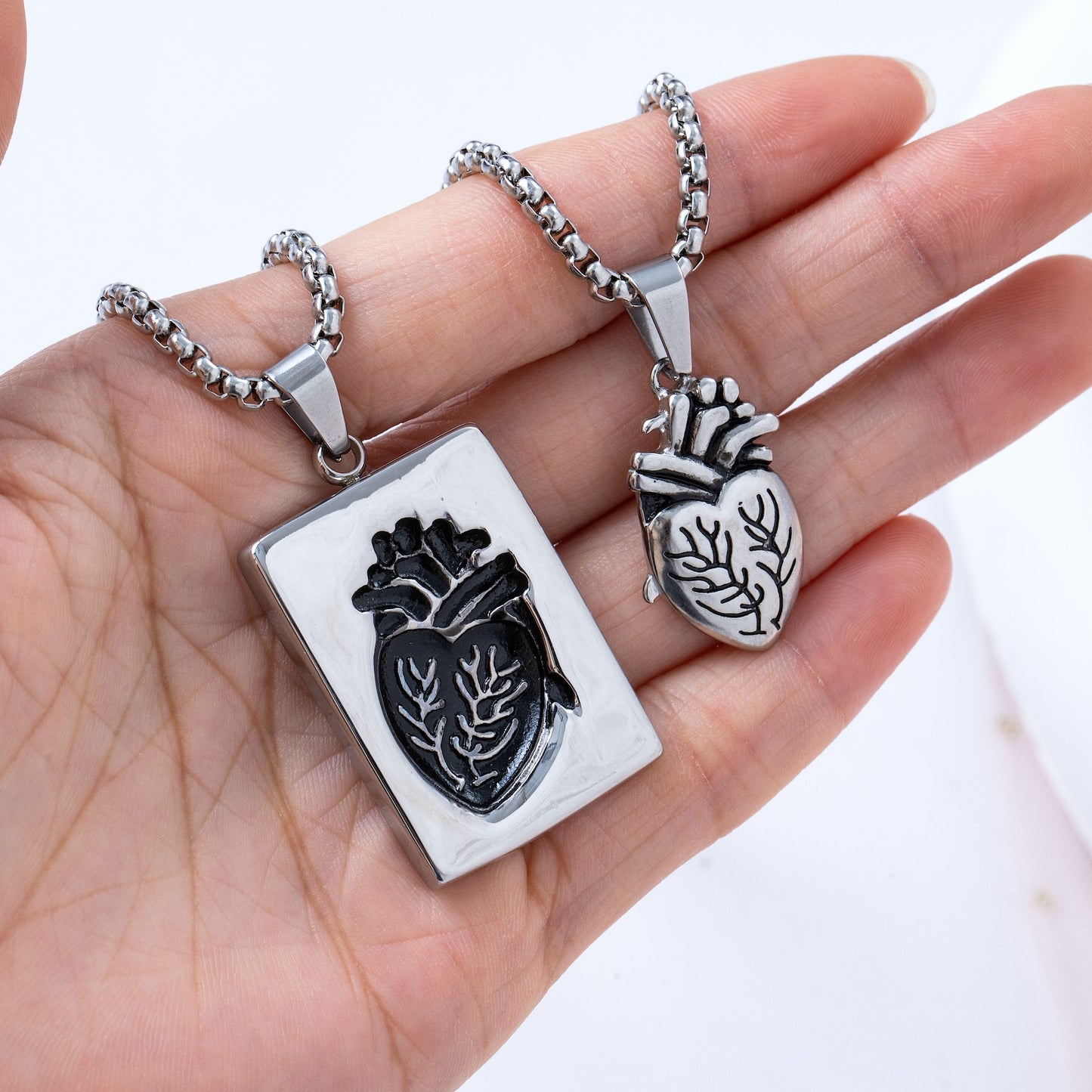 Heart Pendant Matching Couple Necklaces