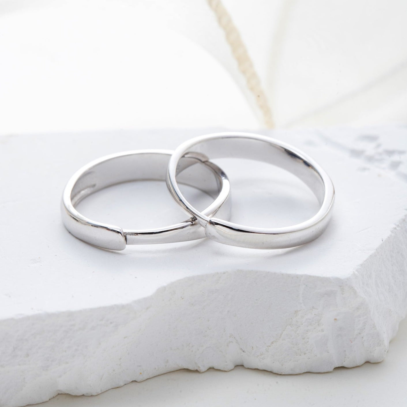 Sun Moon Silver Couple Rings