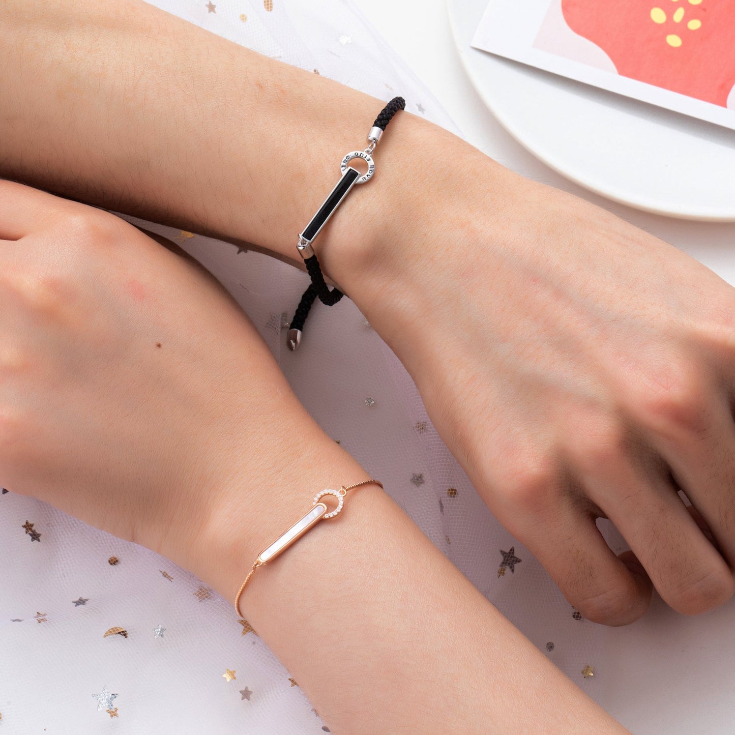 S925 Silver Couple Matching Bracelets