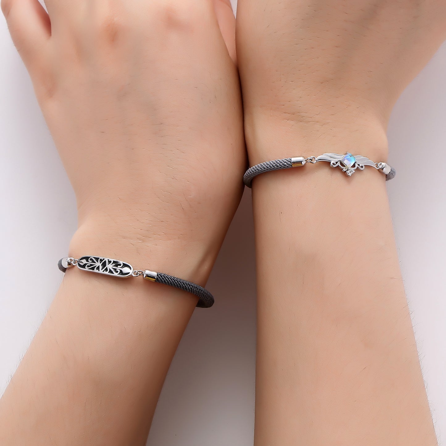 Moonstone 925 Silver Couple Bracelets