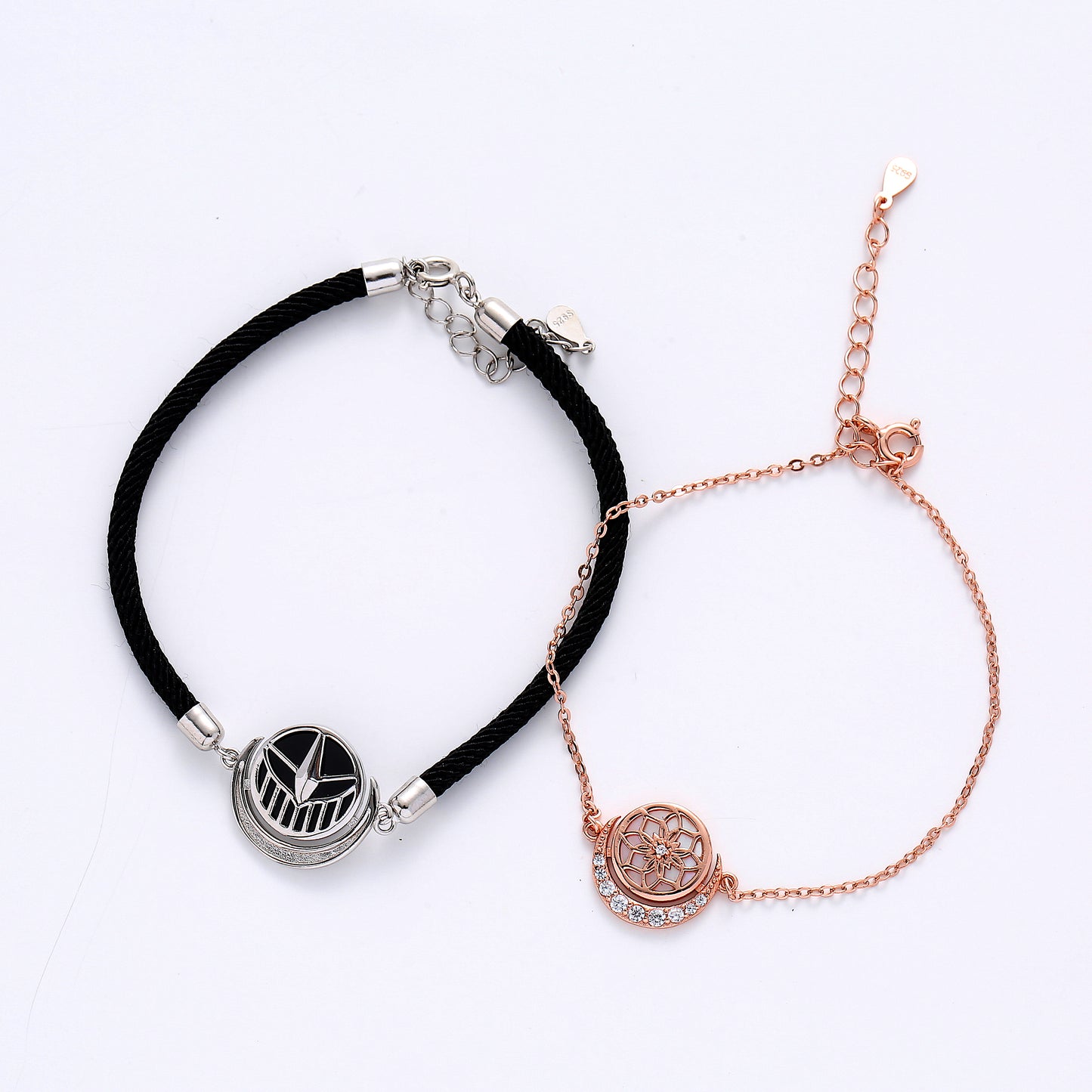 King Queen 925 Silver Couple Bracelets