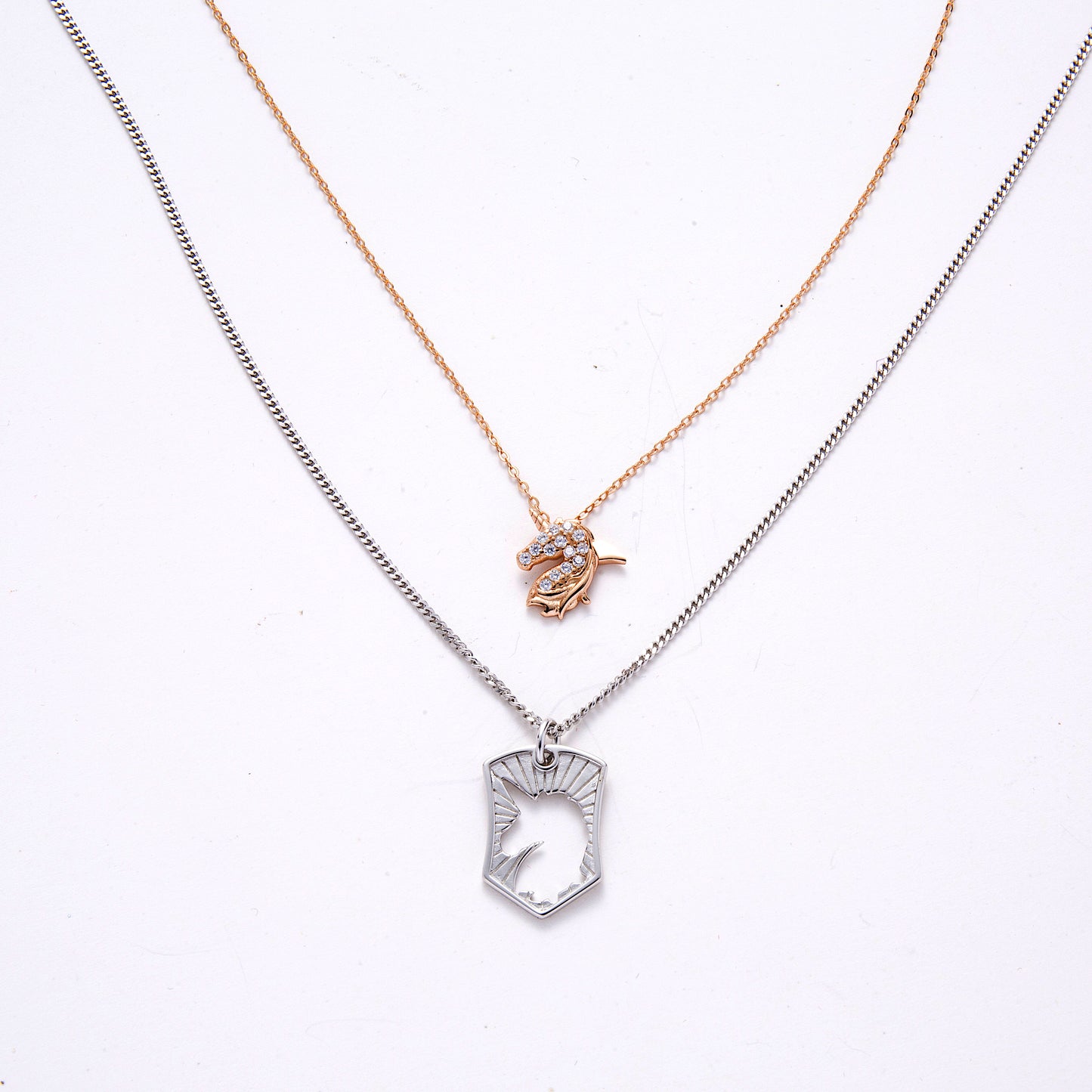 CZ Unicorn Couple Necklaces