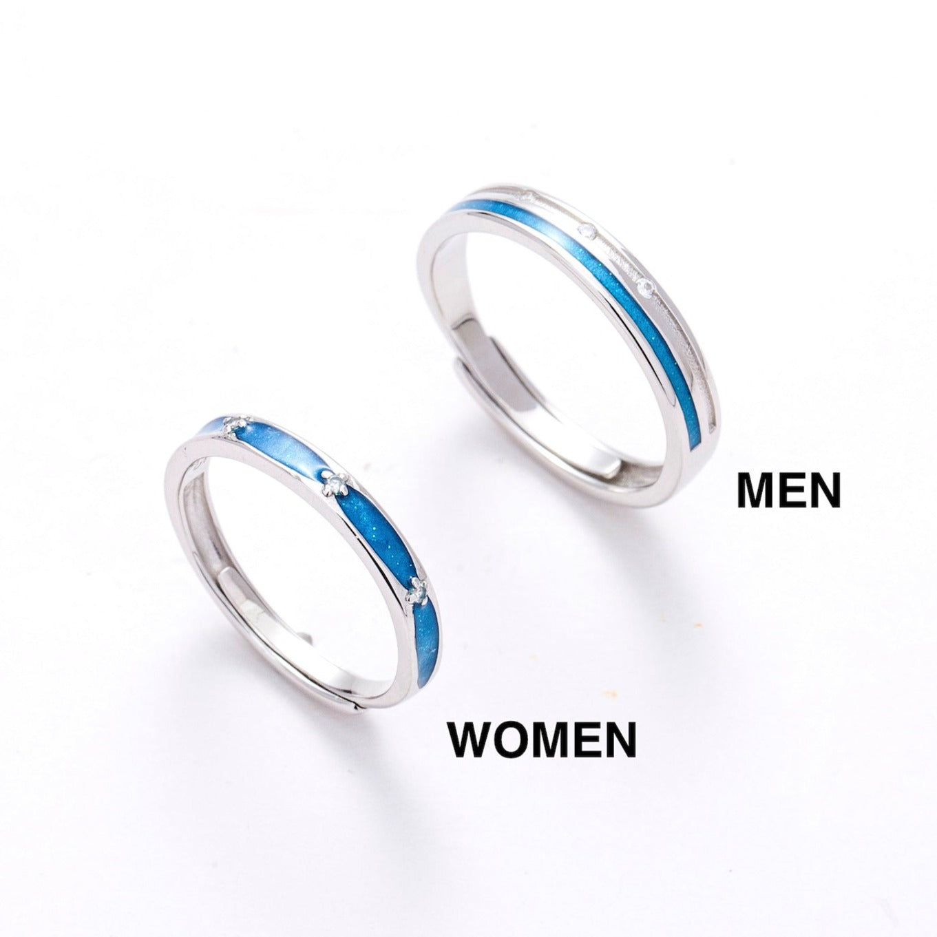 Blue Sky Couple Rings