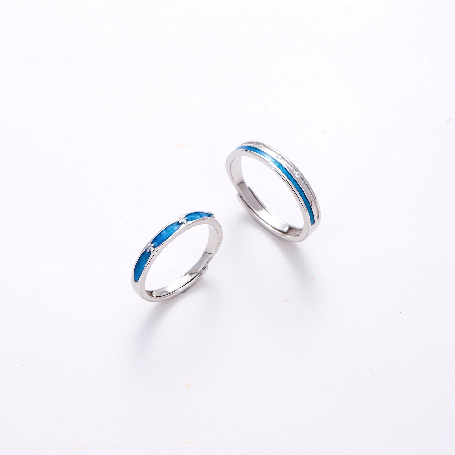 Blue Sky Couple Rings