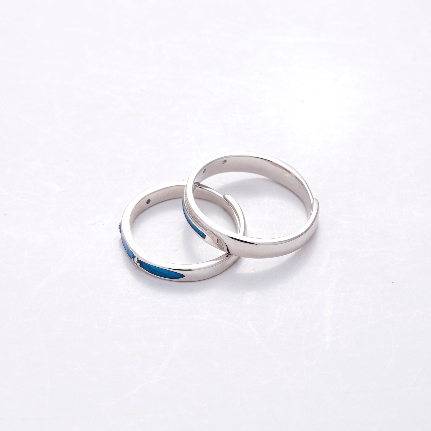 Blue Sky Couple Rings