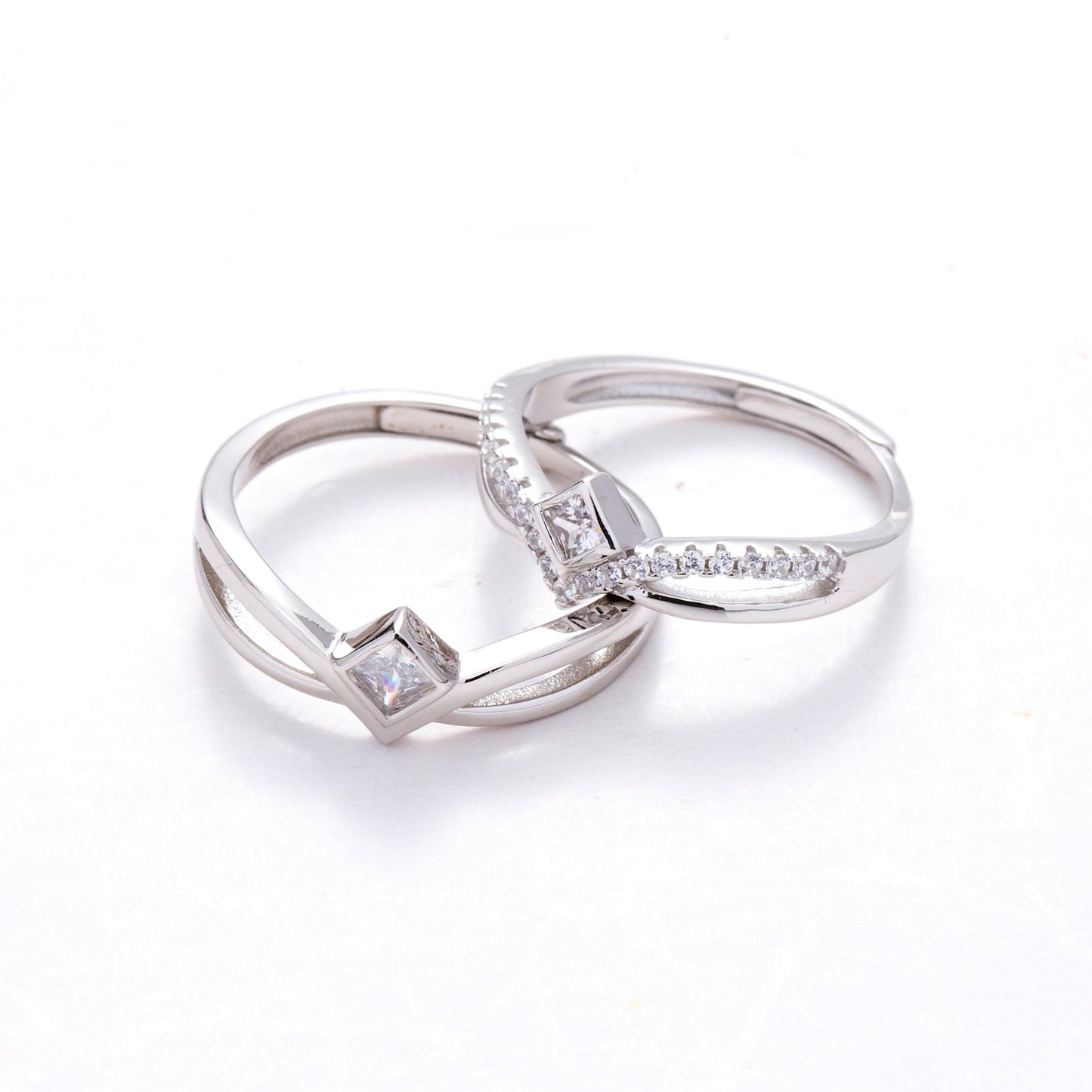 AAA Zircon Eternity Couple Rings