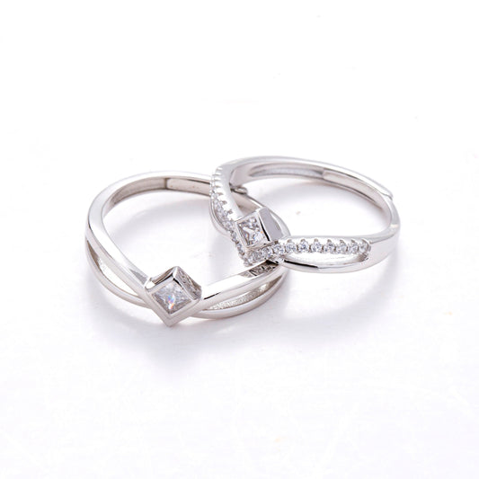 AAA Zircon Eternity Couple Rings