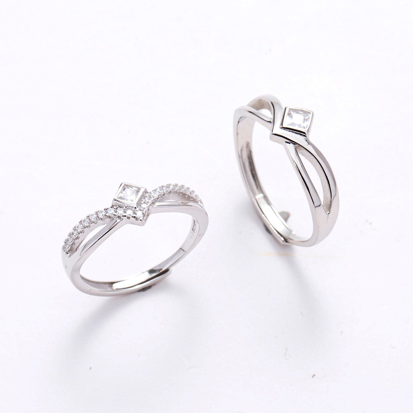 AAA Zircon Eternity Couple Rings