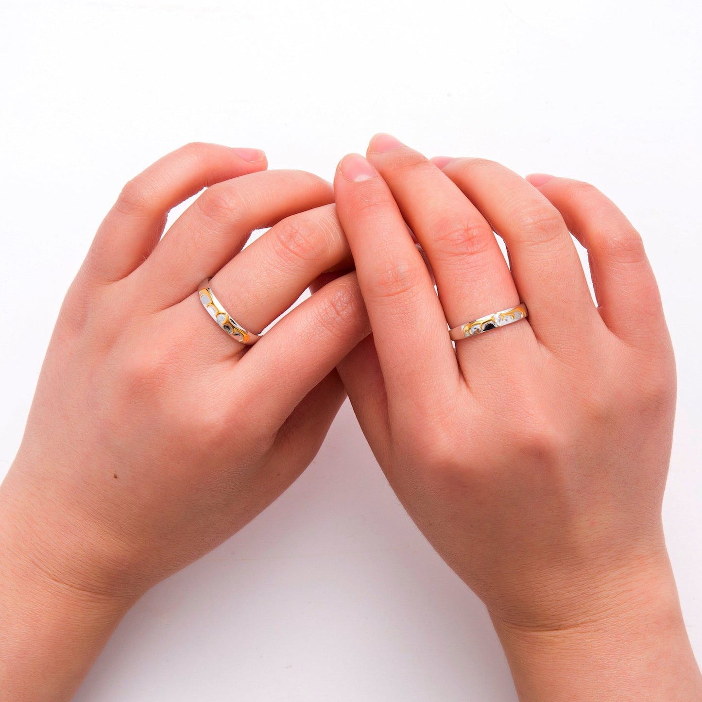 Deer Antlers Silver Couple Rings